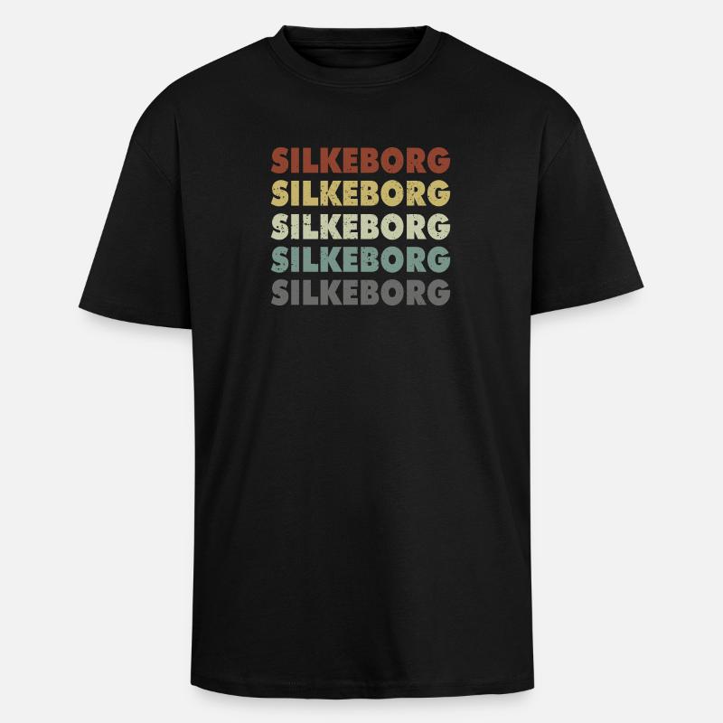 Silkeborg - Danemark - Danemark - Scandinavie - T-shirt unisexe oversize épais - noir