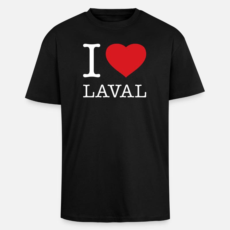 I love Laval - Unisex Oversized Heavyweight T-shirt - black