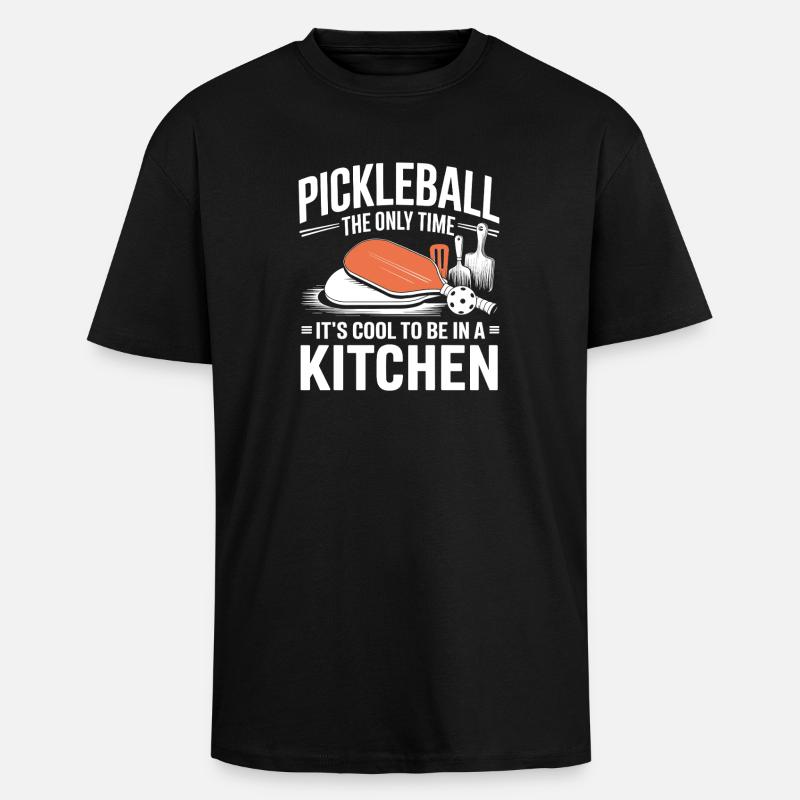 Pickleball Küchenball - Oversized Heavyweight Unisex T-Shirt - Schwarz