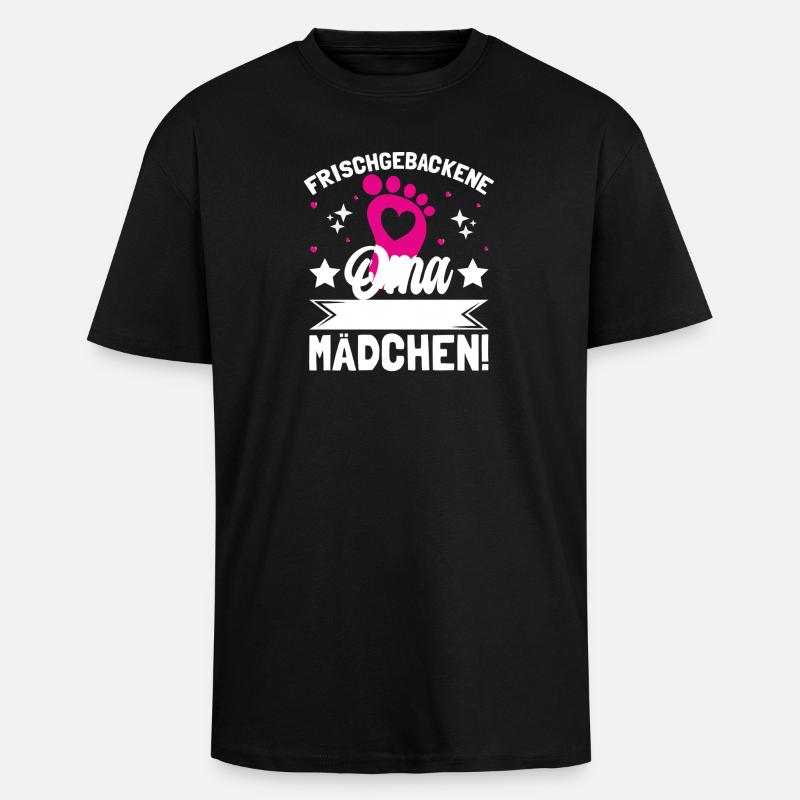 Frischgebackene Oma Es ist ein Mädchen! - Oversized Heavyweight Unisex T-Shirt - Schwarz