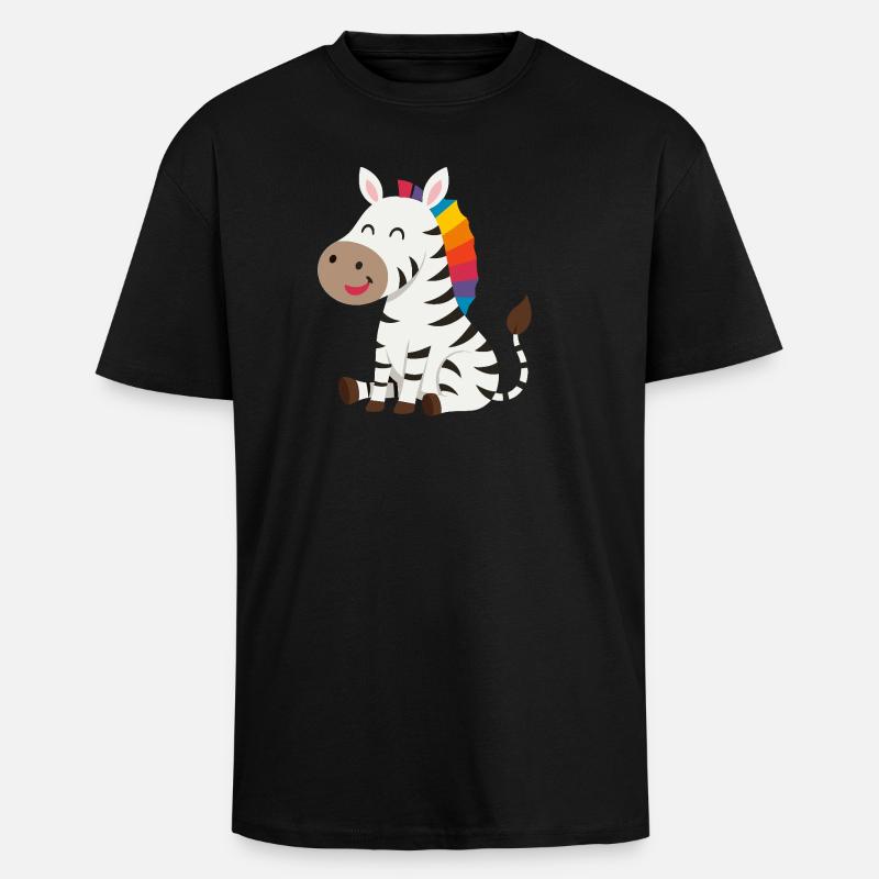 Süßes Zebra Design - Oversized Heavyweight Unisex T-Shirt - Schwarz