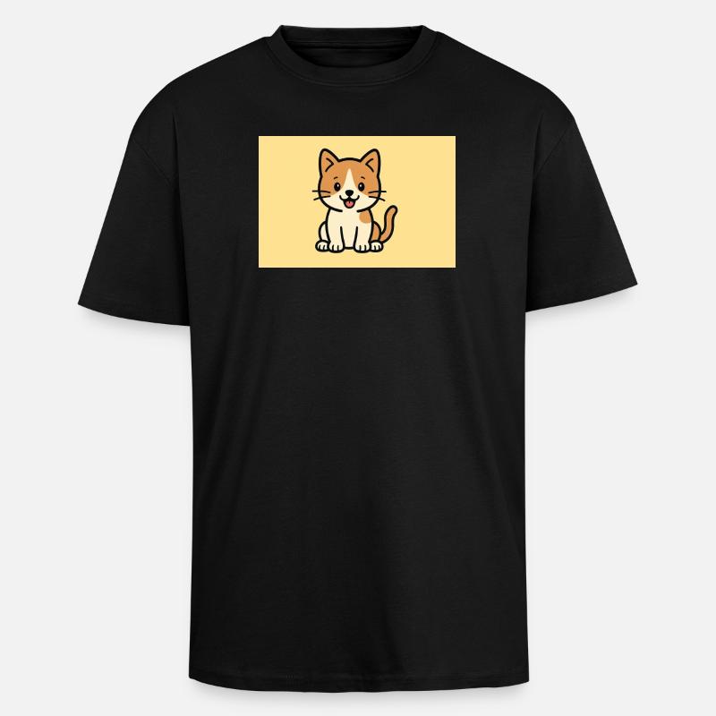 Katze - Oversized Heavyweight Unisex T-Shirt - Schwarz