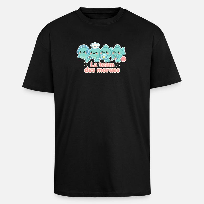 Das Team der nautischen Kabeljau-Maskottchen - Oversized Heavyweight Unisex T-Shirt - Schwarz