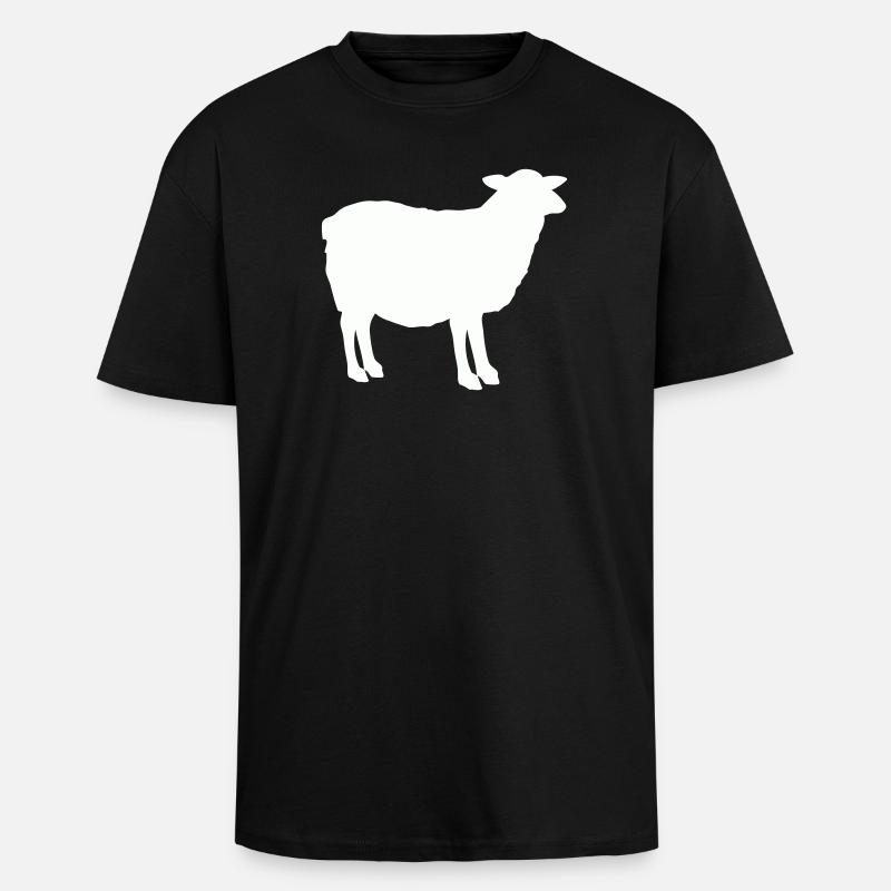 Silhouette de mouton - T-shirt unisexe oversize épais - noir