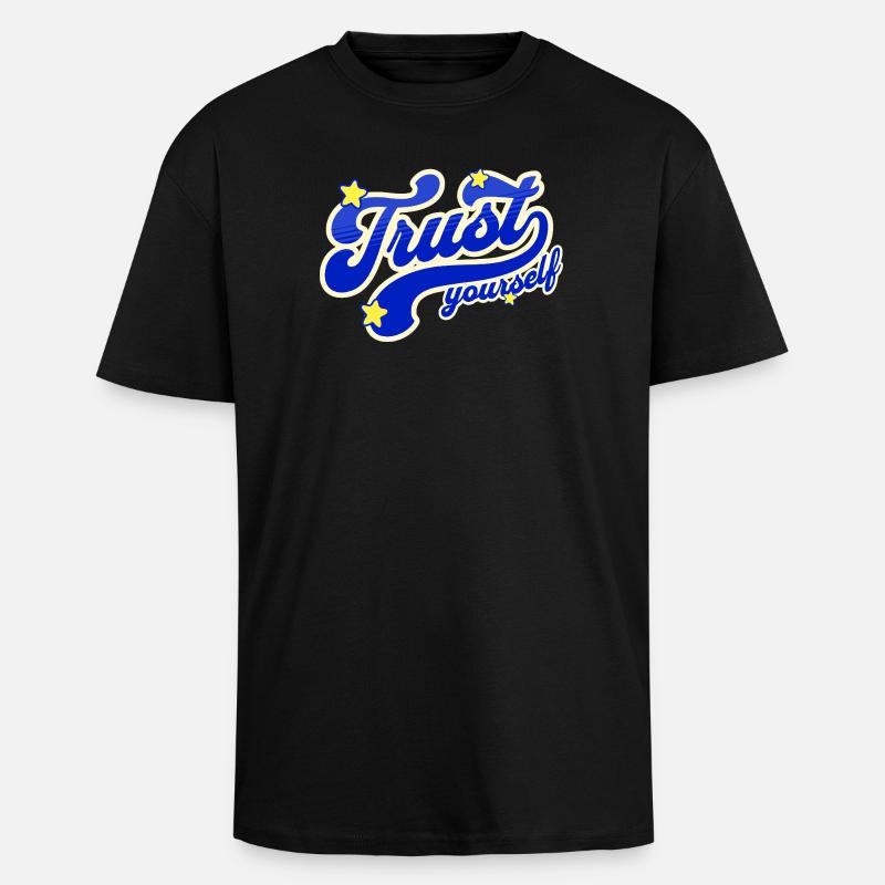 Confiance en soi Script Étoilé - T-shirt unisexe oversize épais - noir