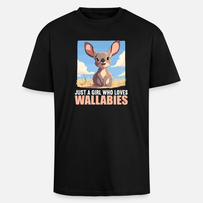 Wallabys Wallaby - Oversized Heavyweight Unisex T-Shirt - Schwarz