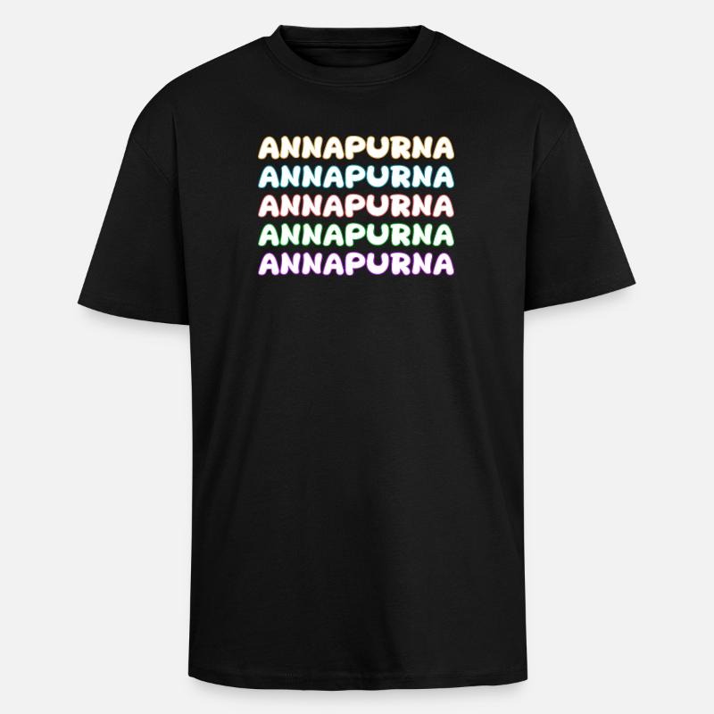Escalade de l’Annapurna - T-shirt unisexe oversize épais - noir