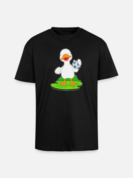 Duck Handball Player Handball - Unisex Oversized Heavyweight T-shirt - black