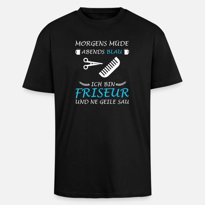 Coiffeur Coiffeur Coiffeur Dicton drôle - T-shirt unisexe oversize épais - noir