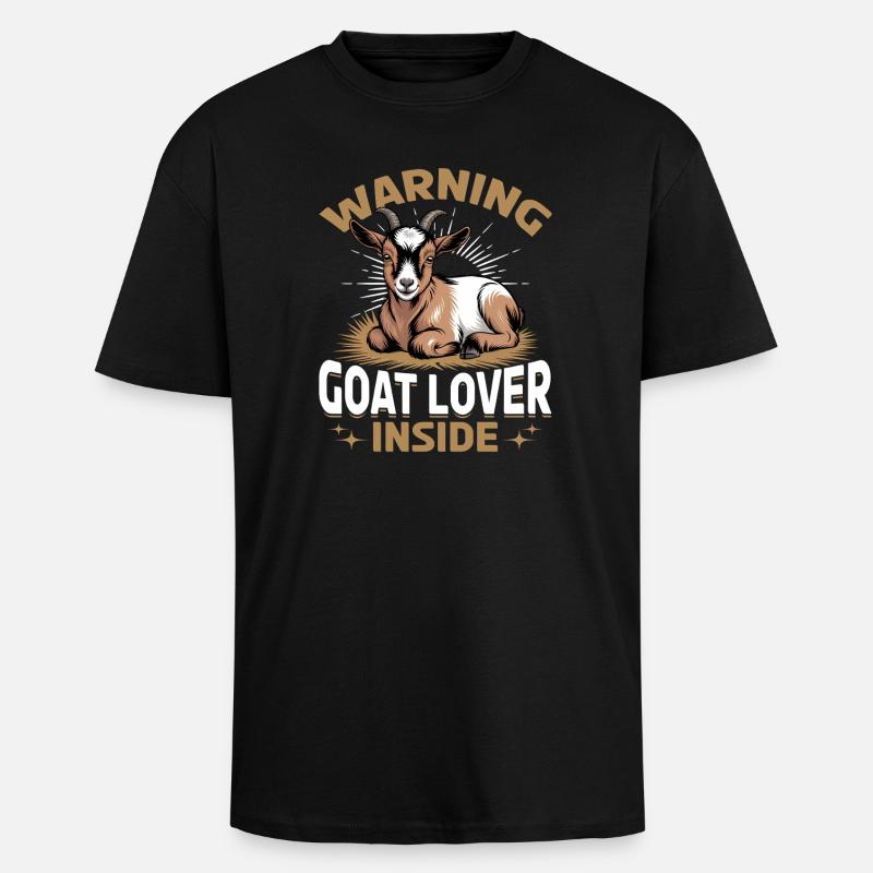 Drôle d’animal de la ferme chèvre - T-shirt unisexe oversize épais - noir