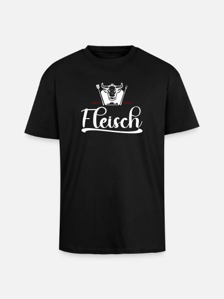 Fleisch Bullenkopf Grill Logo 2023 - Oversized Heavyweight Unisex T-Shirt - Schwarz