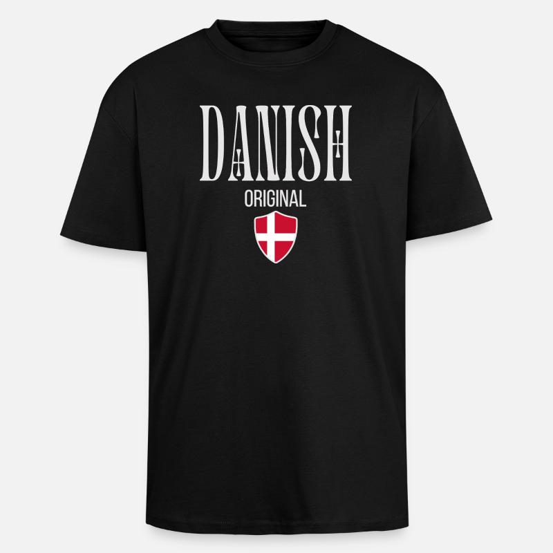 Original Danish, Danish Pride - Unisex Oversized Heavyweight T-shirt - black