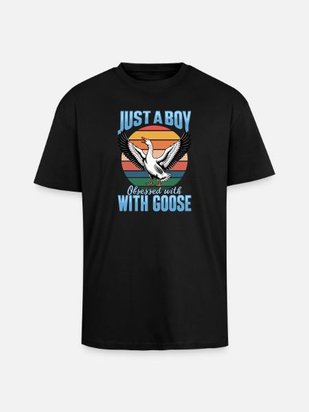 Funny Bird Goose - Unisex Oversized Heavyweight T-shirt - black