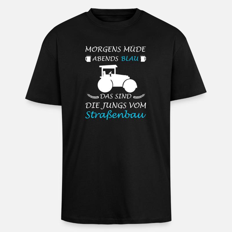 Straßenbau Straßenbauer Bauarbeiter - Oversized Heavyweight Unisex T-Shirt - Schwarz