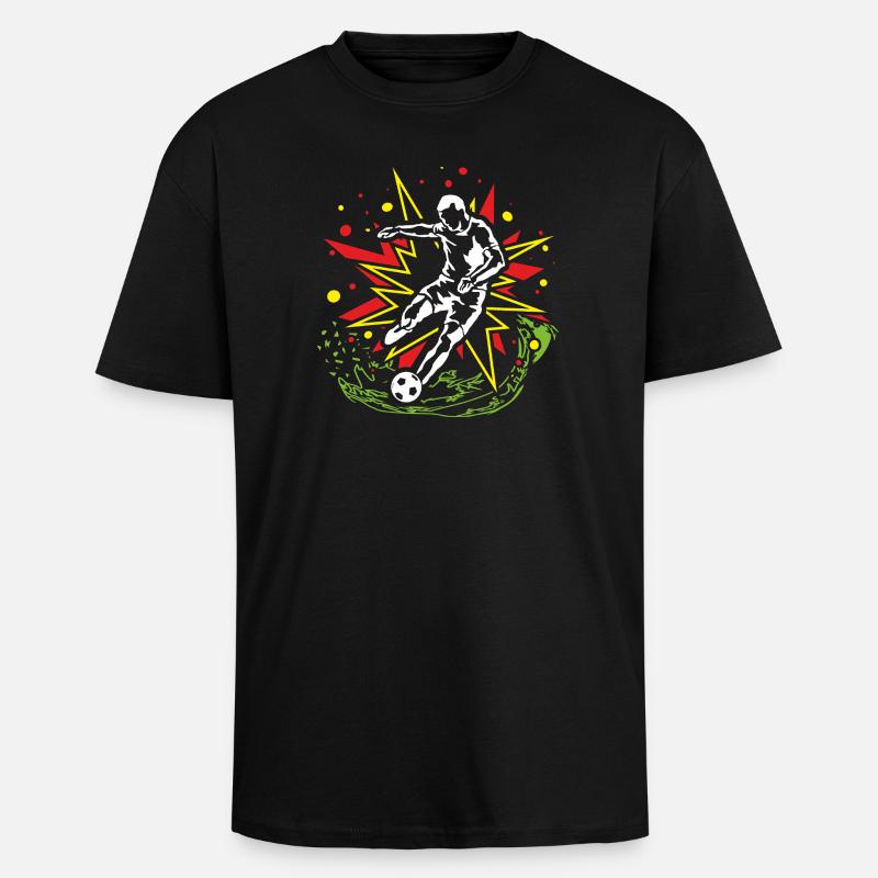Kicker im ComicBeat - Oversized Heavyweight Unisex T-Shirt - Schwarz