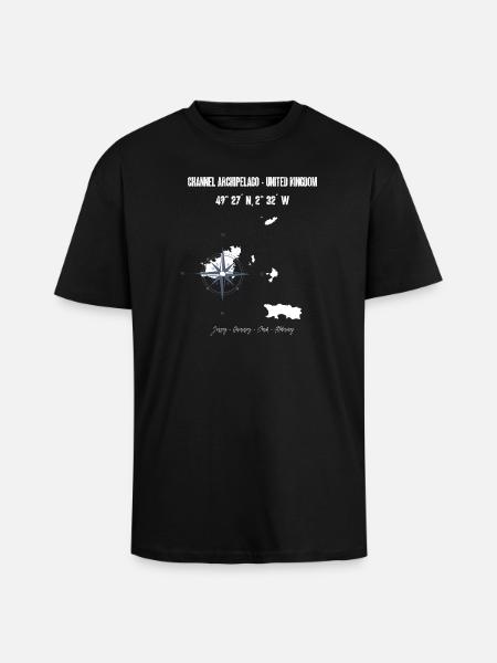Channel Islands Map Design - Unisex Oversized Heavyweight T-shirt - black