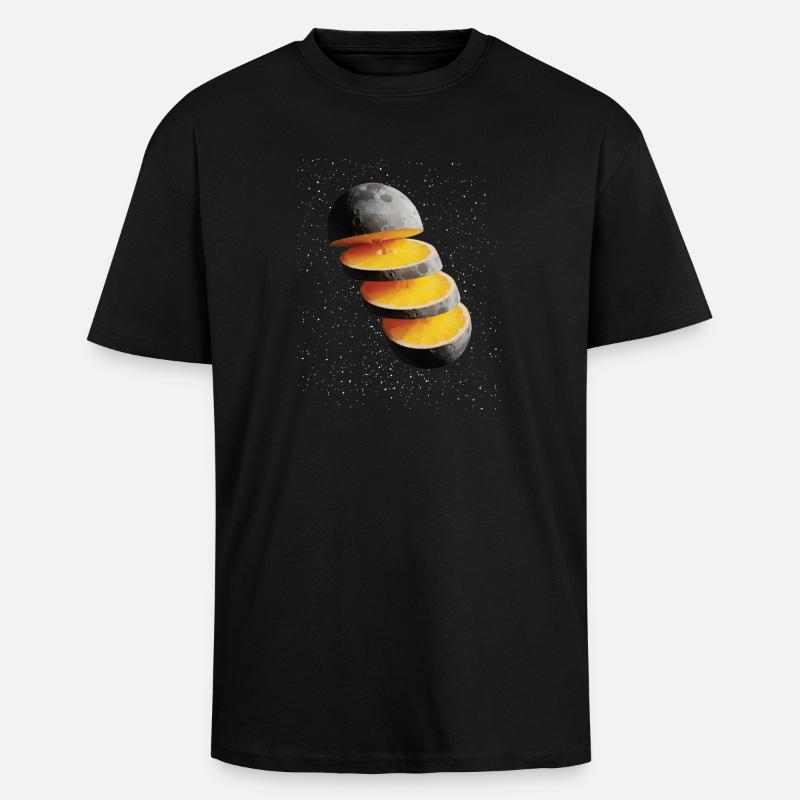 Sliced Lemon Moon Moon Lemon - Unisex Oversized Heavyweight T-shirt - black