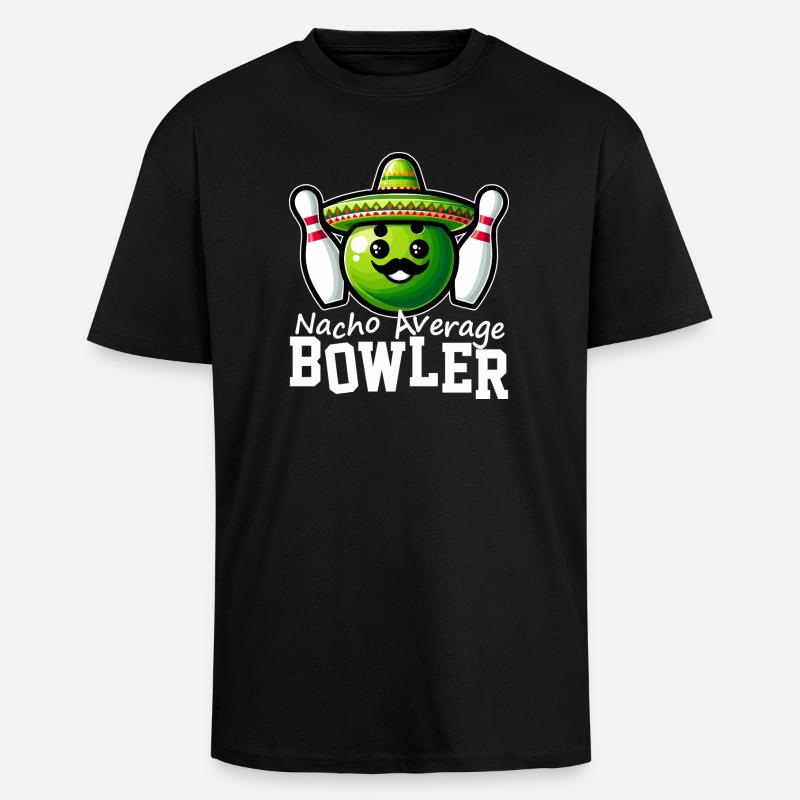 Nacho Durchschnittlicher Bowler - Oversized Heavyweight Unisex T-Shirt - Schwarz