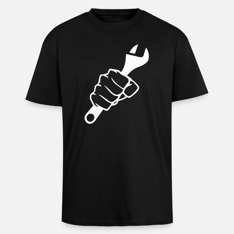 Fäuste und Schrauber Kraft - Oversized Heavyweight Unisex T-Shirt - Schwarz