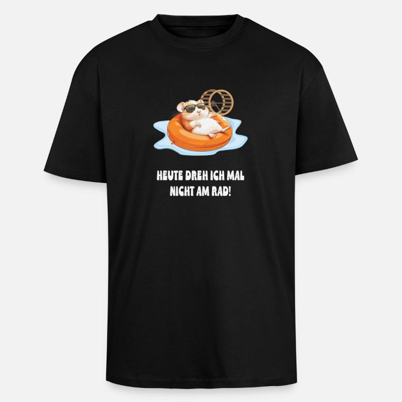 Hamster dans la piscine Chill - T-shirt unisexe oversize épais - noir