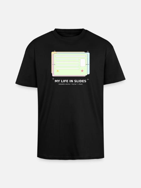 My Life in Slides - Unisex Oversized Heavyweight T-shirt - black