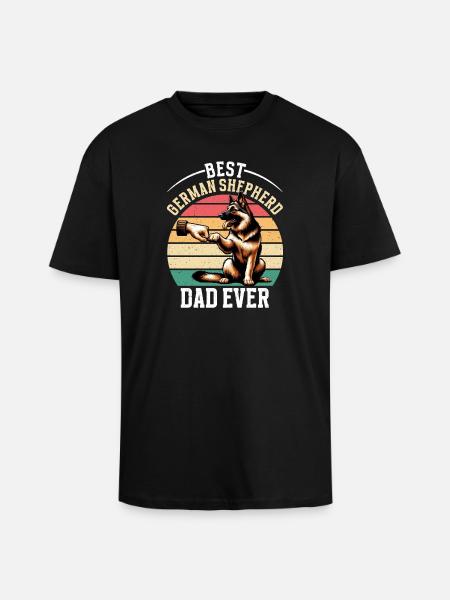 German Shepherd Dad Father's Day Father - Unisex Oversized Heavyweight T-shirt - black