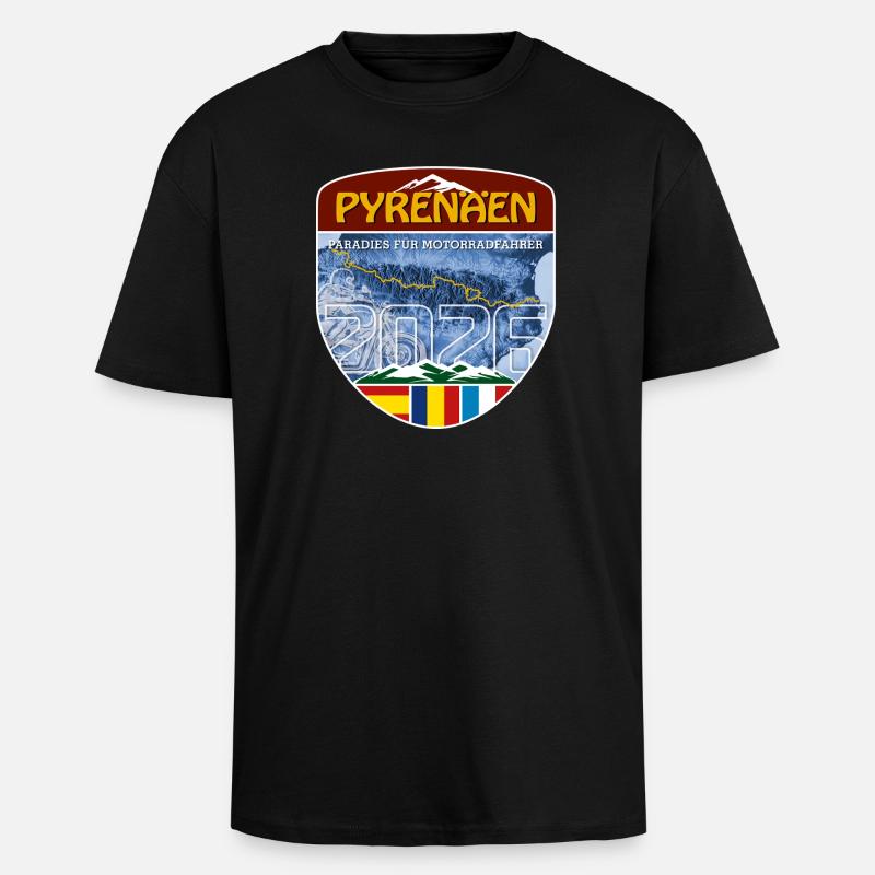 Pyrenäen 2026 | DE | Sticker - Oversized Heavyweight Unisex T-Shirt - Schwarz