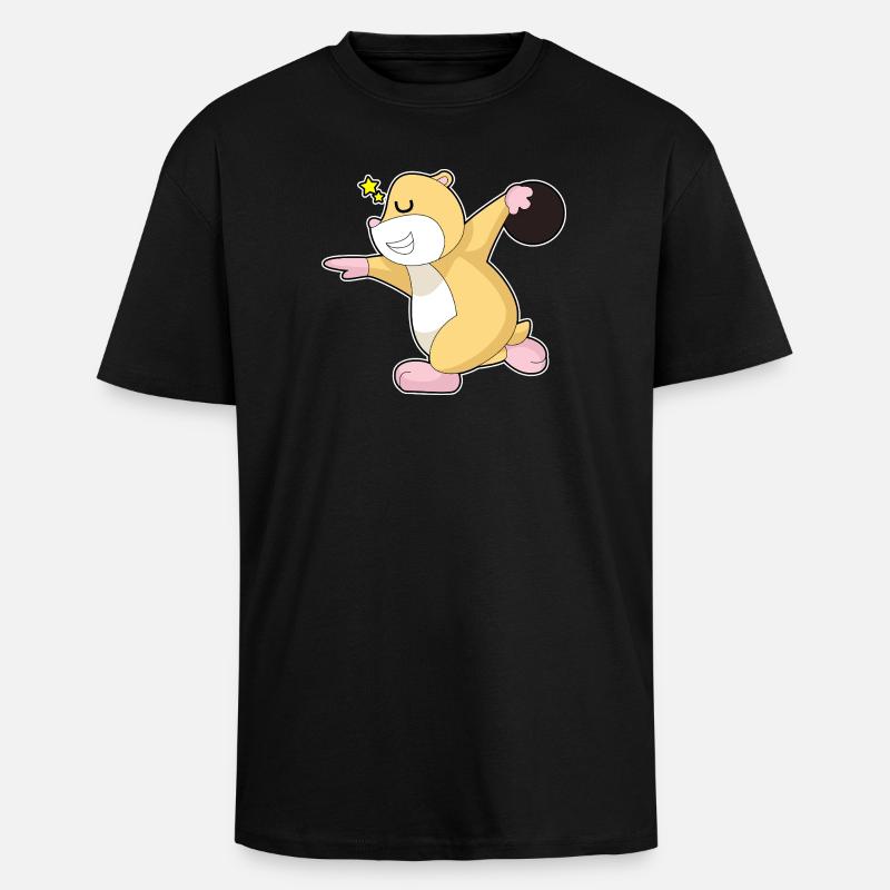 Hamster Bowling Boule de bowling - T-shirt unisexe oversize épais - noir