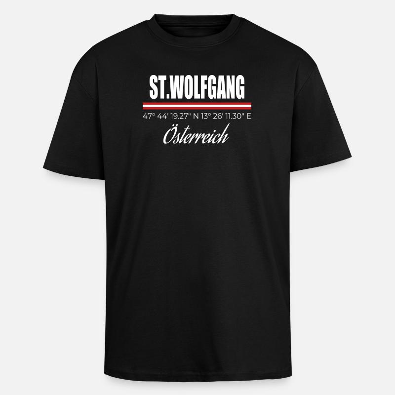 St. Wolfgang - Oversized Heavyweight Unisex T-Shirt - Schwarz
