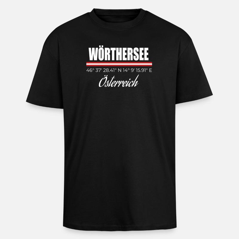 Lac de Wörthersee - T-shirt unisexe oversize épais - noir