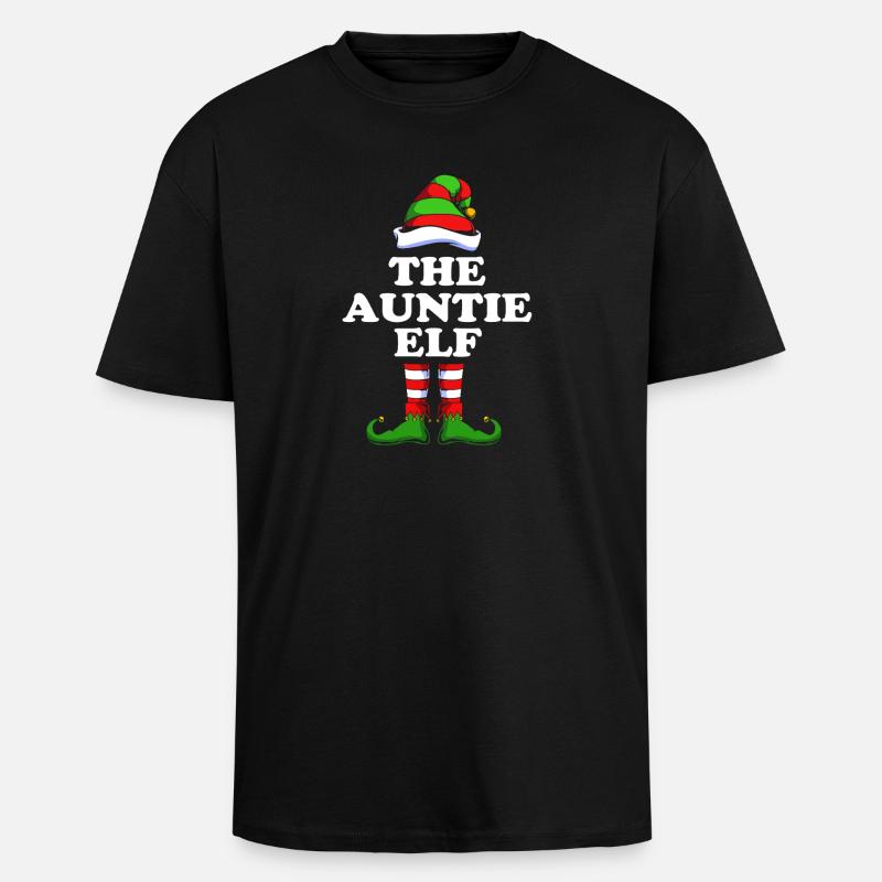 Tante Elfe Elf Weihnachtsgeschenk - Oversized Heavyweight Unisex T-Shirt - Schwarz