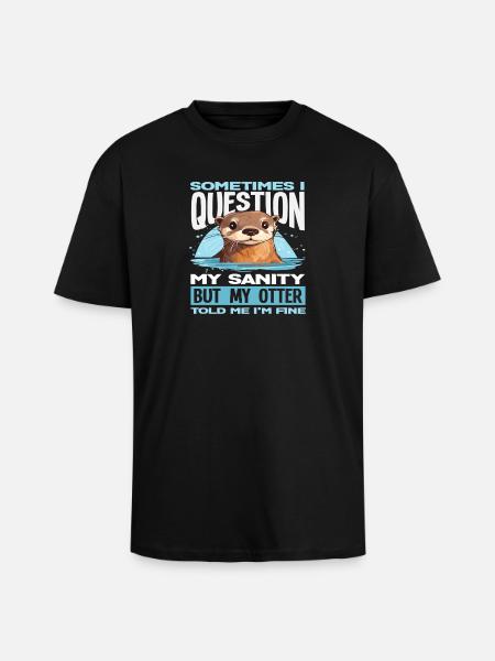 Frage Meine Vernunft Seeotter Cartoon - Oversized Heavyweight Unisex T-Shirt - Schwarz