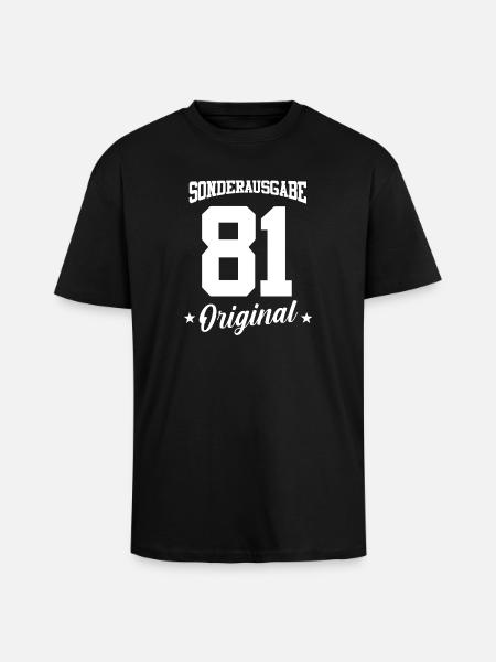 81 Anniversaire - T-shirt unisexe oversize épais - noir