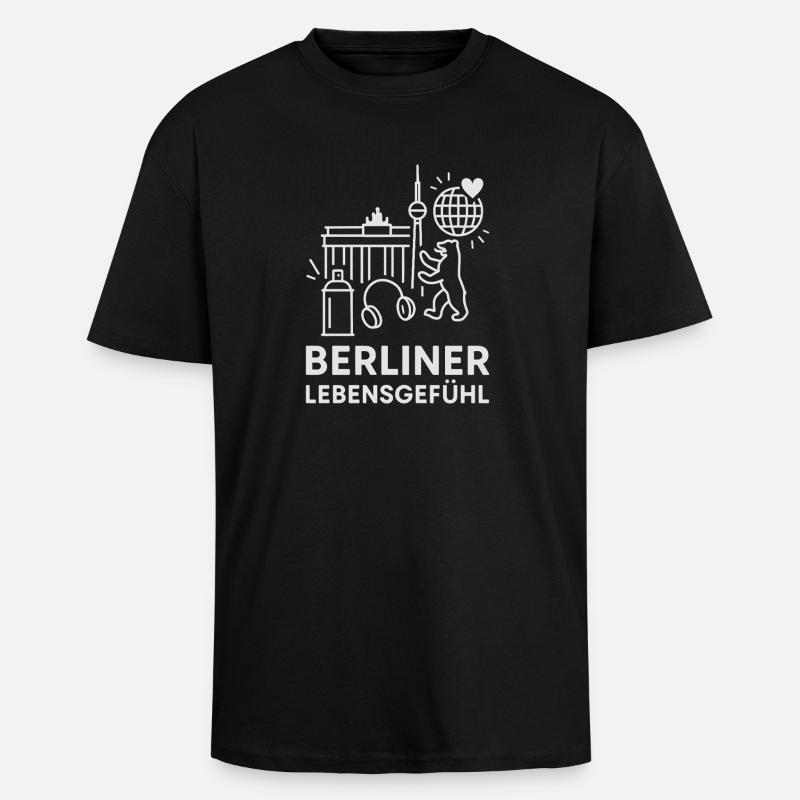 Berliner Lebensgefühl Emblem - Oversized Heavyweight Unisex T-Shirt - Schwarz