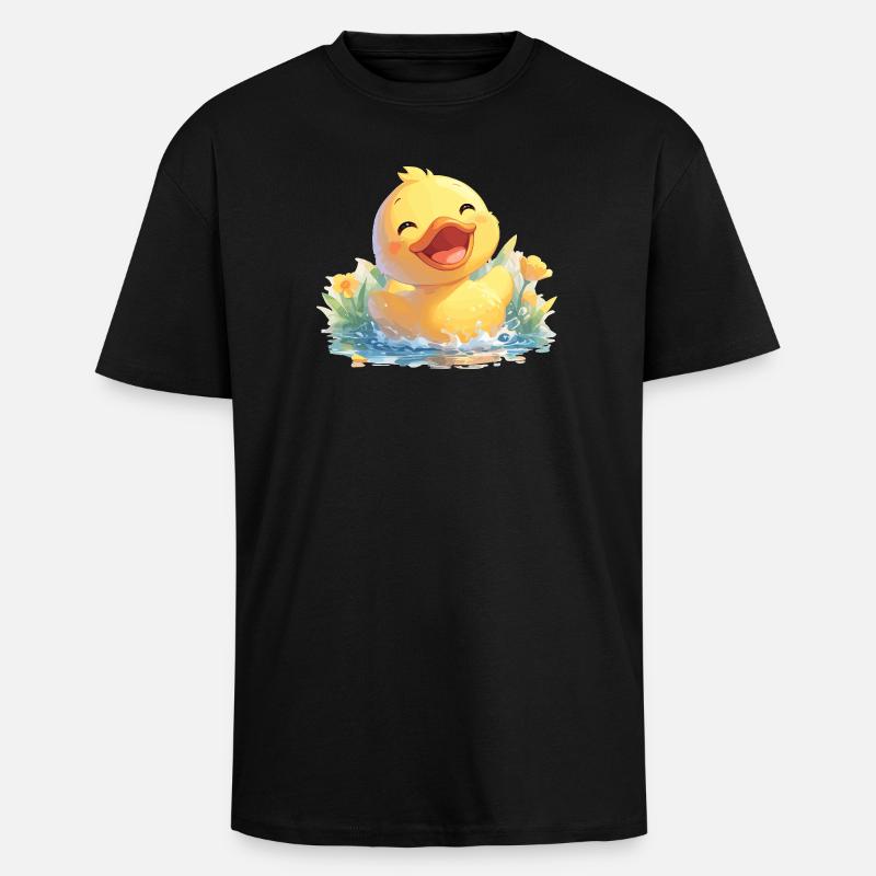 Enten Ente - Oversized Heavyweight Unisex T-Shirt - Schwarz