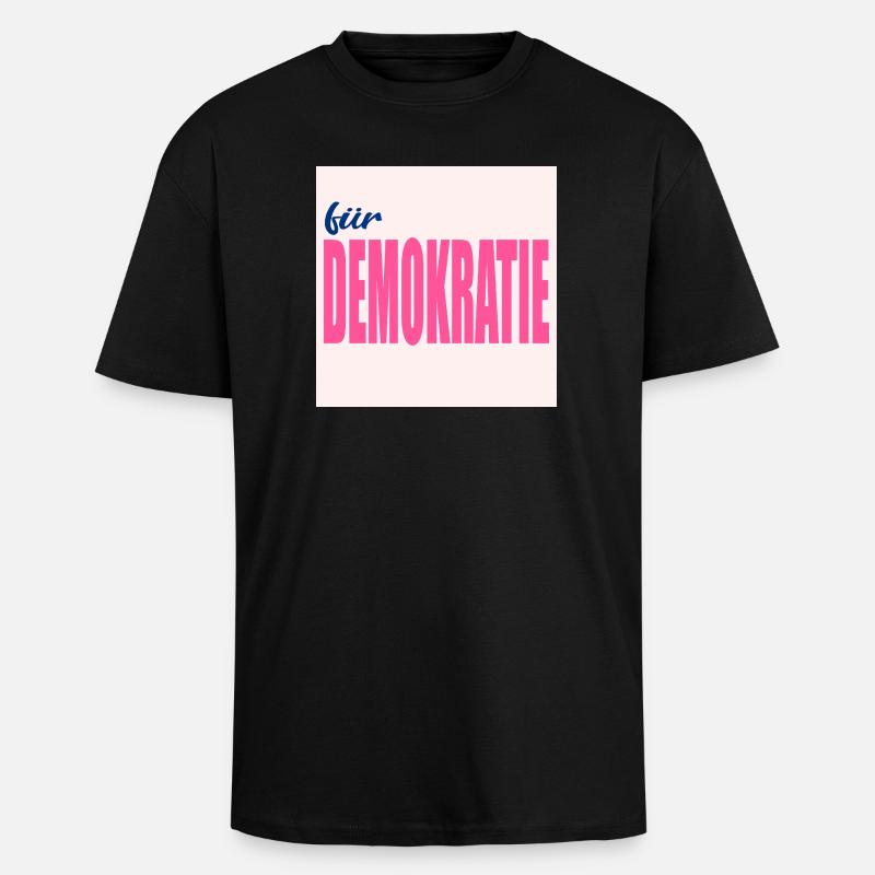VALUES FOR DEMOCRACY - Unisex Oversized Heavyweight T-shirt - black