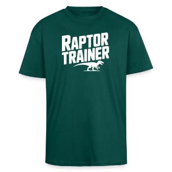 Raptor Trainer - Unisex Oversized Heavyweight T-shirt - hunter green - Front - Alina (178cm) & Michal (187cm)