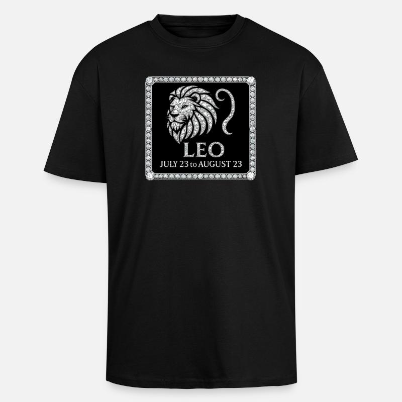 Sternzeichen Löwe - Oversized Heavyweight Unisex T-Shirt - Schwarz
