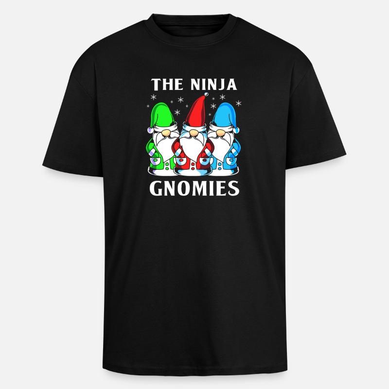Gnom Ninja - Oversized Heavyweight Unisex T-Shirt - Schwarz