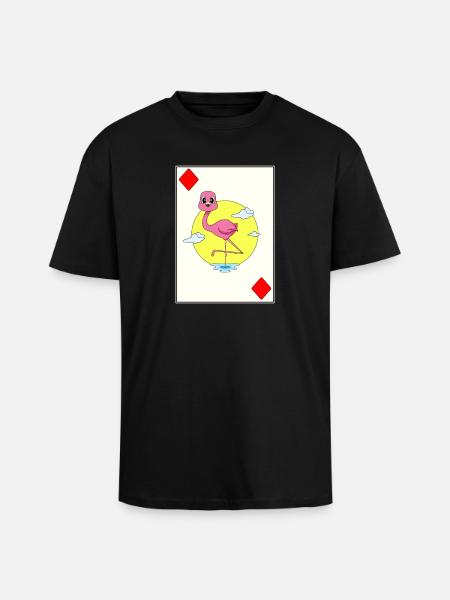 Flamingo Poker Poker Kortspil - Unisex oversized heavyweight t-shirt - sort