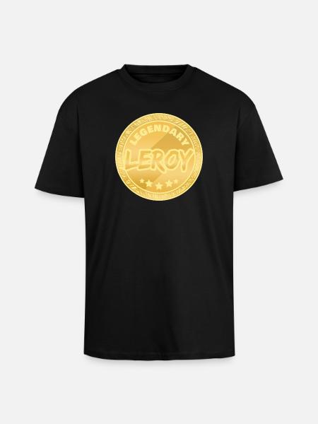 Leroy comme prénom - T-shirt unisexe oversize épais - noir