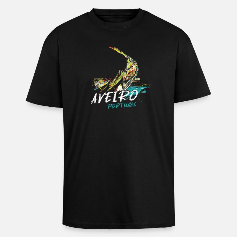 Bugboot moliceiro Aveiro Illustration - Oversized Heavyweight Unisex T-Shirt - Schwarz