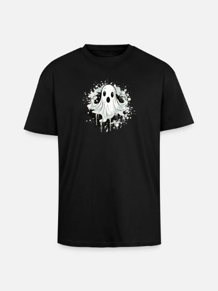 Motif d’éclaboussures fantômes - T-shirt unisexe oversize épais - noir