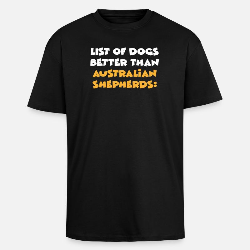Australian Shepherd - Oversized Heavyweight Unisex T-Shirt - Schwarz