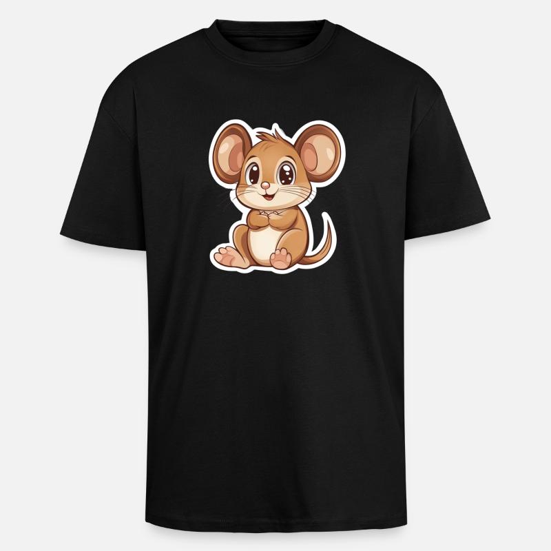 Maus - Oversized Heavyweight Unisex T-Shirt - Schwarz