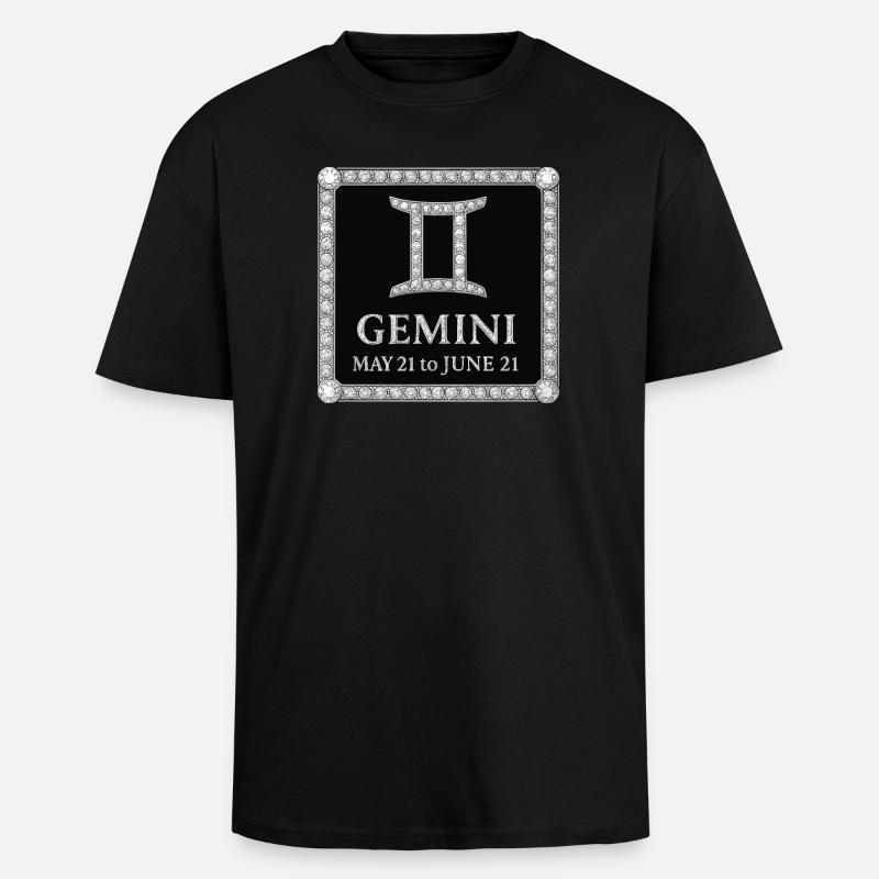 Sternzeichen Zwillinge - Oversized Heavyweight Unisex T-Shirt - Schwarz