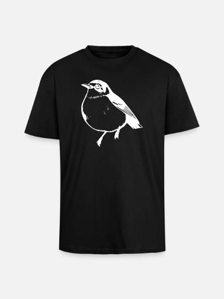 Bird white - Unisex Oversized Heavyweight T-shirt - black