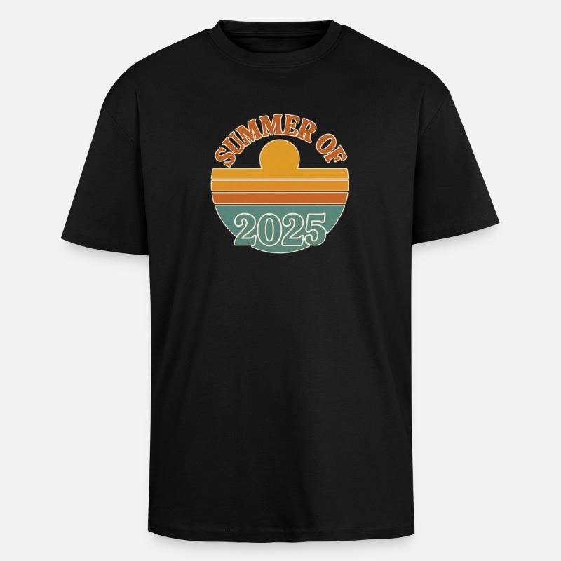 Sommer 2025 Retro Design - Oversized Heavyweight Unisex T-Shirt - Schwarz