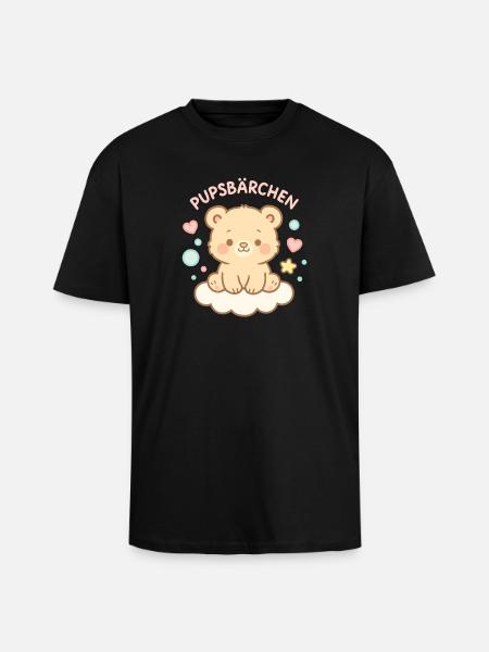 Pupsbärchen Kuschelwolke - Oversized Heavyweight Unisex T-Shirt - Schwarz