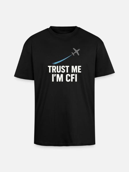 Fluglehrer Cfi Pilot Luftfahrtlehrer - Oversized Heavyweight Unisex T-Shirt - Schwarz